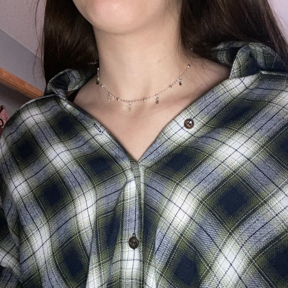 Oversized flannel button front - Picture 4 of 4